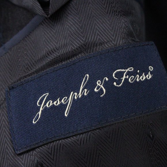 Joseph Feiss Blazer Mens Black Two Button Front 100% Wool Size 48 Short/46 Waist - Picture 6 of 10